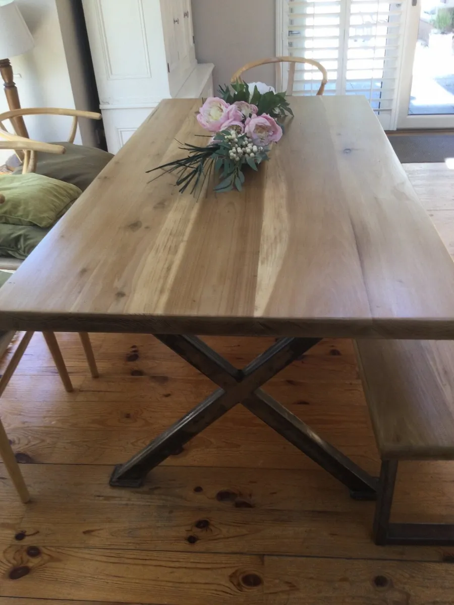 Kitchen/dining table &bench in poplar timber - Image 4