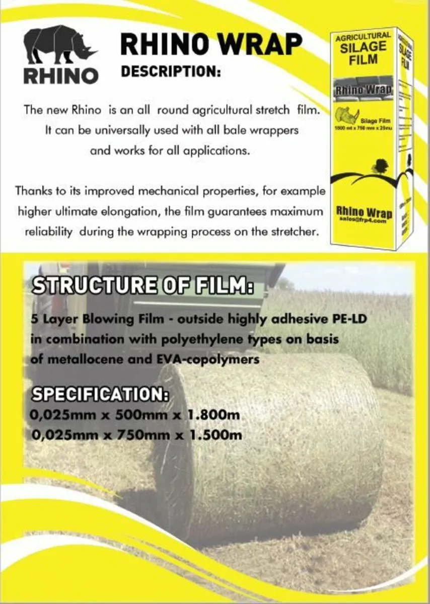 Bale Wrap. Rhino And Volac top wrap. Best prices - Image 1