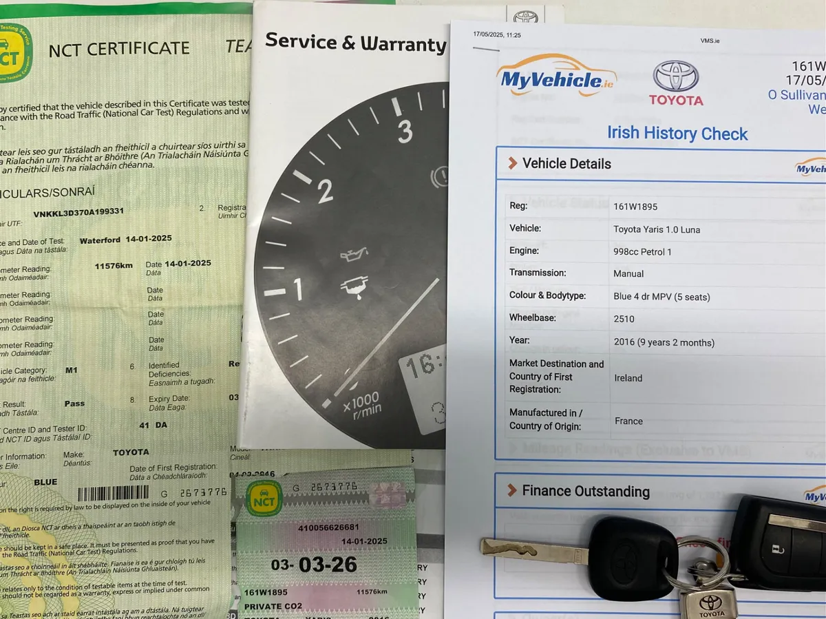 2016 TOYOTA YARIS LUNA 1.0i 5D VERY LOW KMS - Image 2
