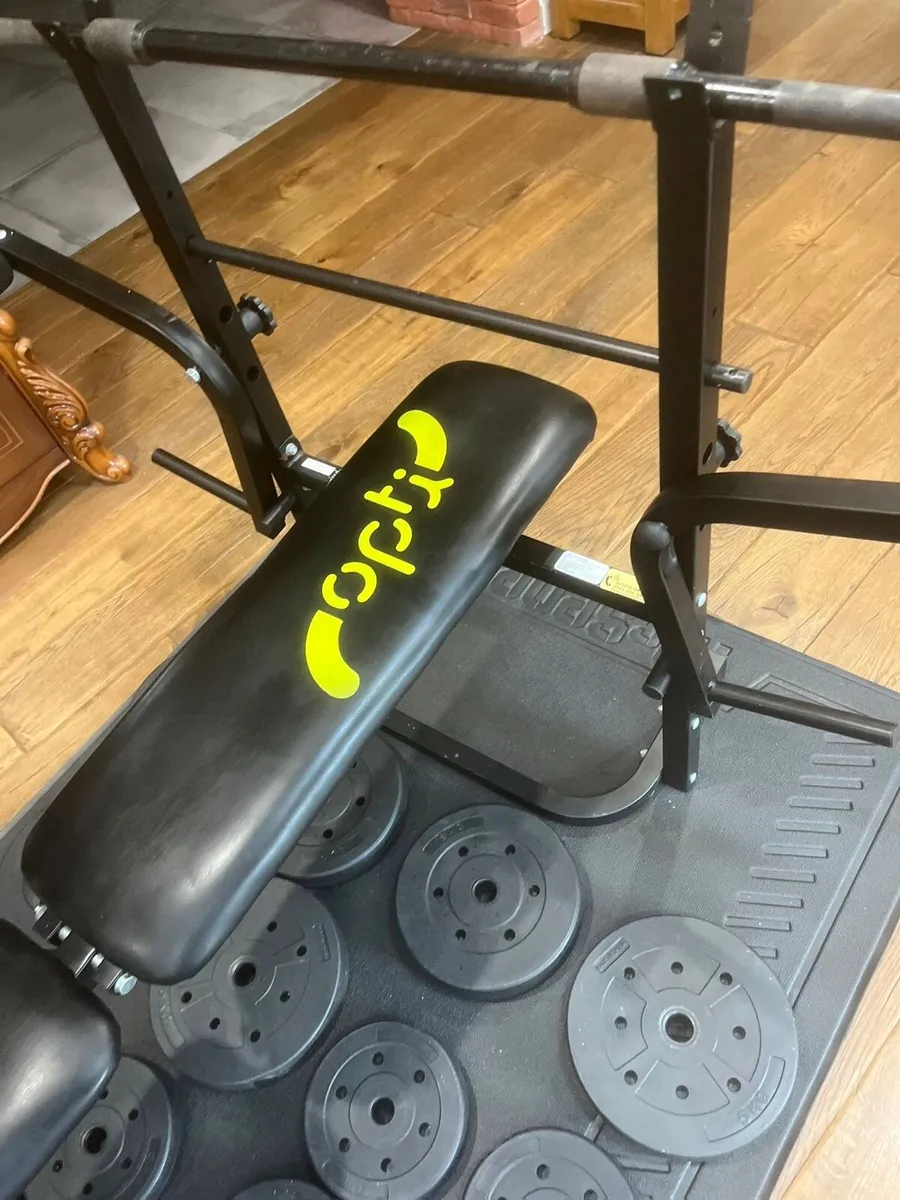 Bench barbell dumbbells and weights - Image 4