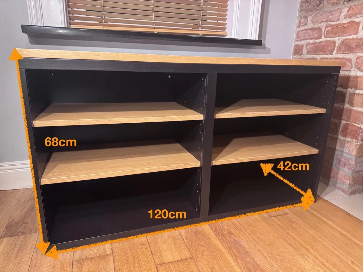 IKEA Black Cabinet With Shelves - Image 3