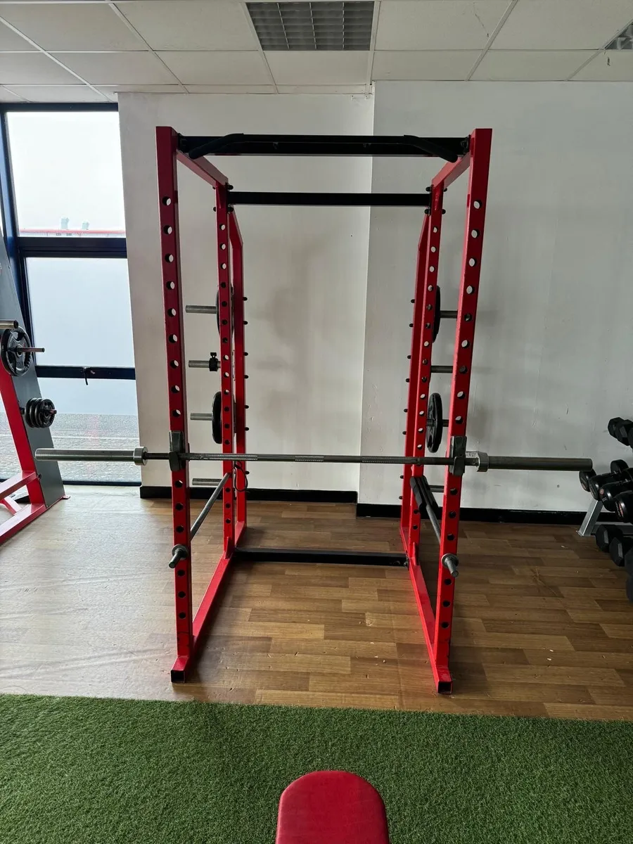 Commercial Power Rack Red Used - Image 2