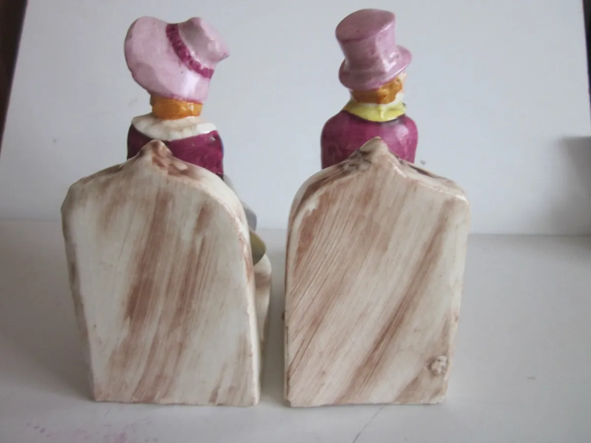 Pair of Book Ends Victorian man & lady .c1930s - Image 2