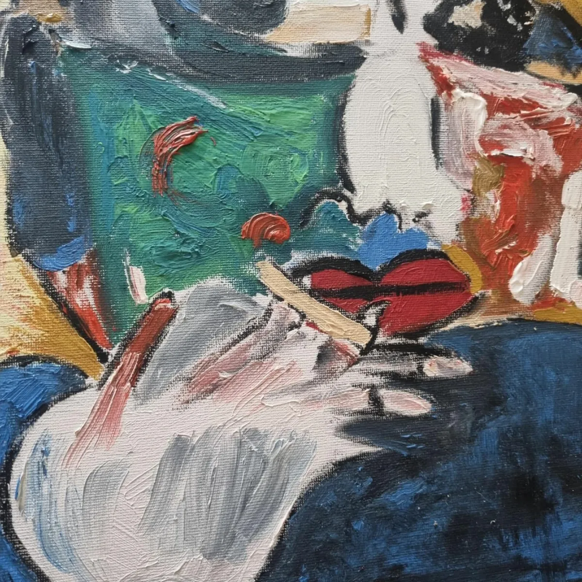 Original Oil Painting Canvas Signed Abstract Art - Image 3