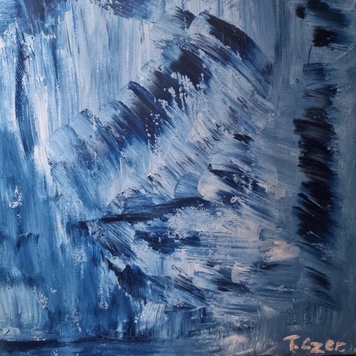 Original Oil Painting Canvas Signed Abstract Art - Image 3