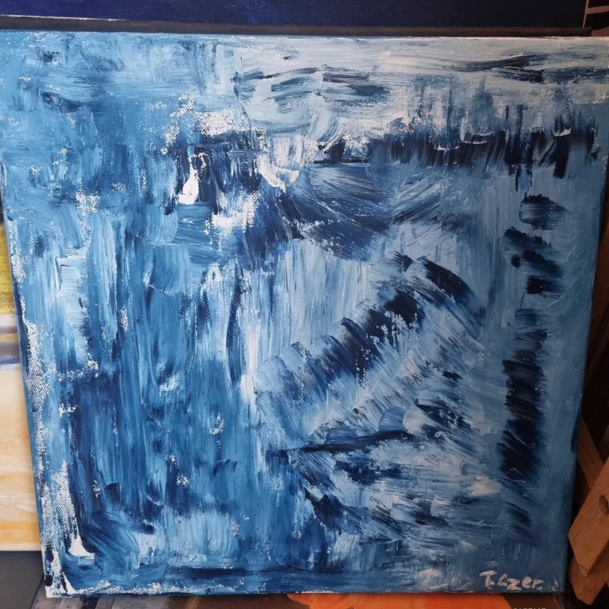 Original Oil Painting Canvas Signed Abstract Art - Image 1