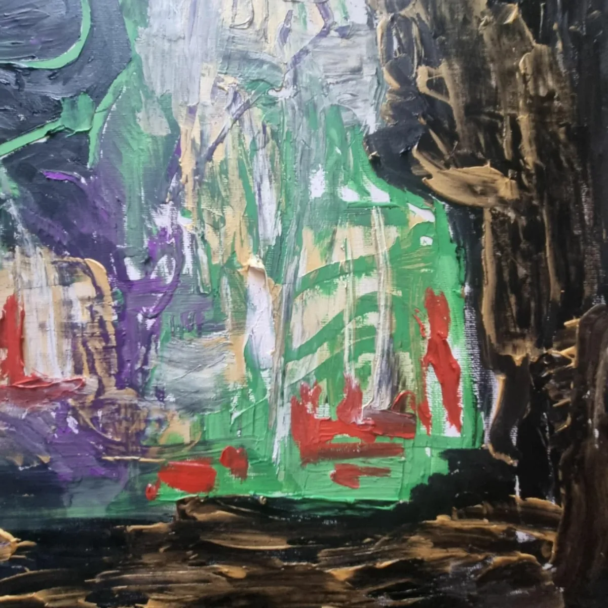 Original Oil Painting Canvas Signed Abstract Art - Image 3