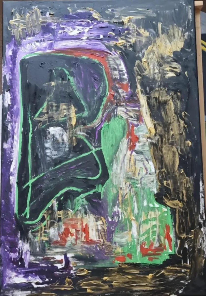 Original Oil Painting Canvas Signed Abstract Art - Image 1