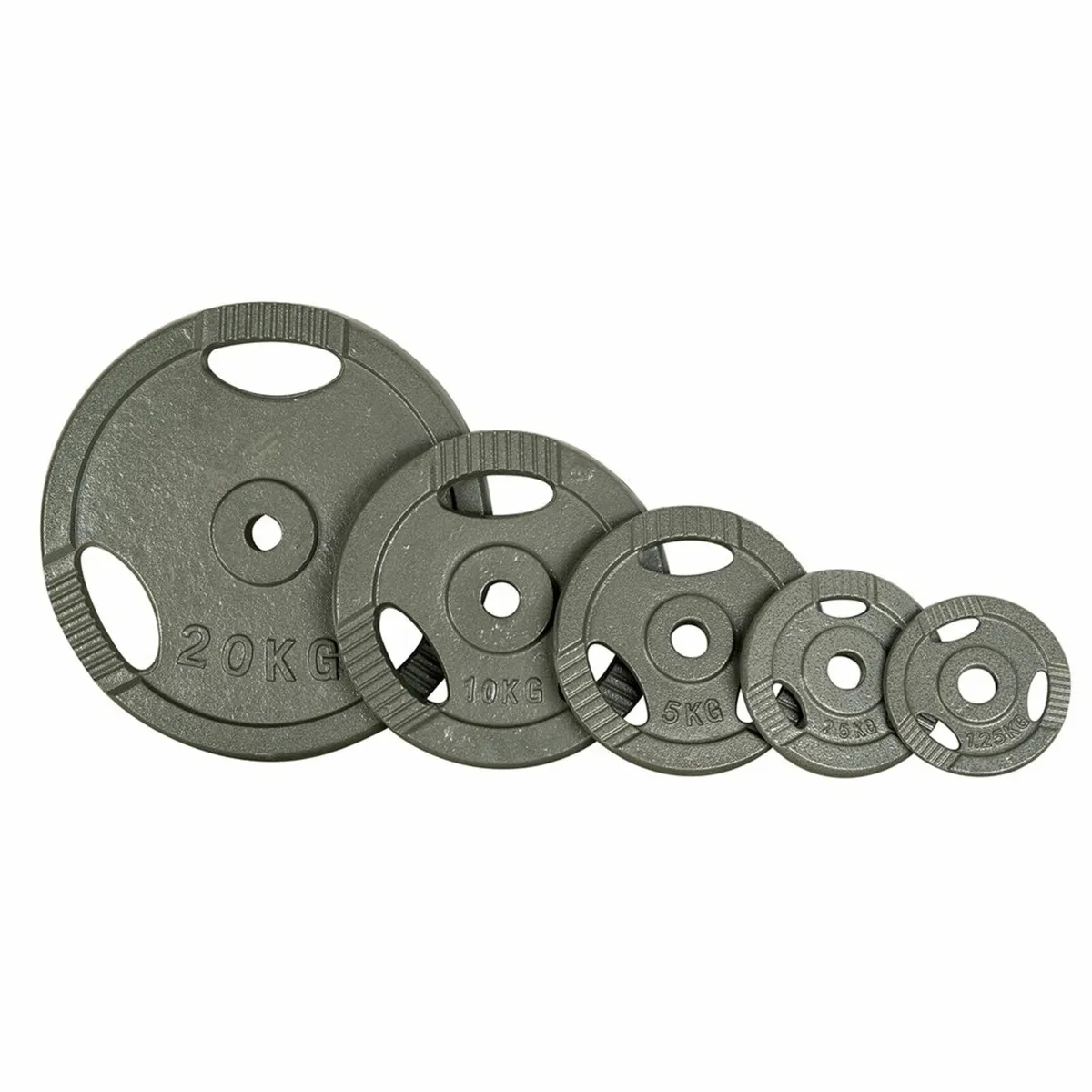 1" Standard Cast Iron Tri Grip Weight Plates(Pair) - Image 1