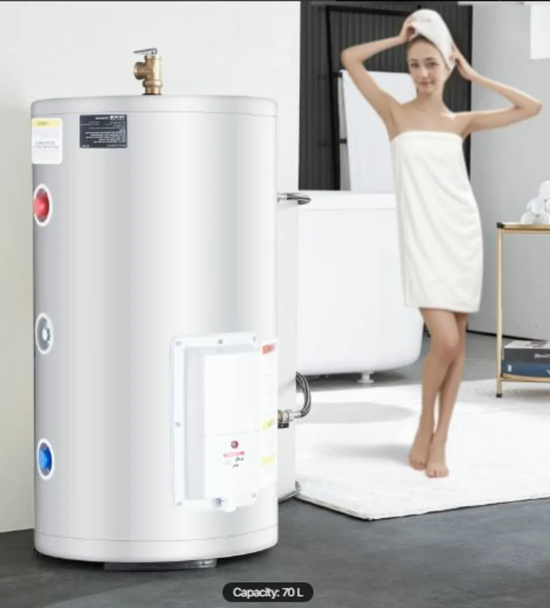 18 Gallon Electric Water Heater Instant Hot 1.6Kw - Image 4