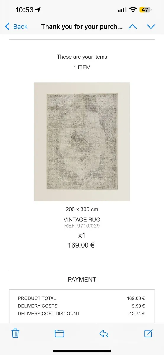 Zara Home Vintage Effect Rug - Image 3