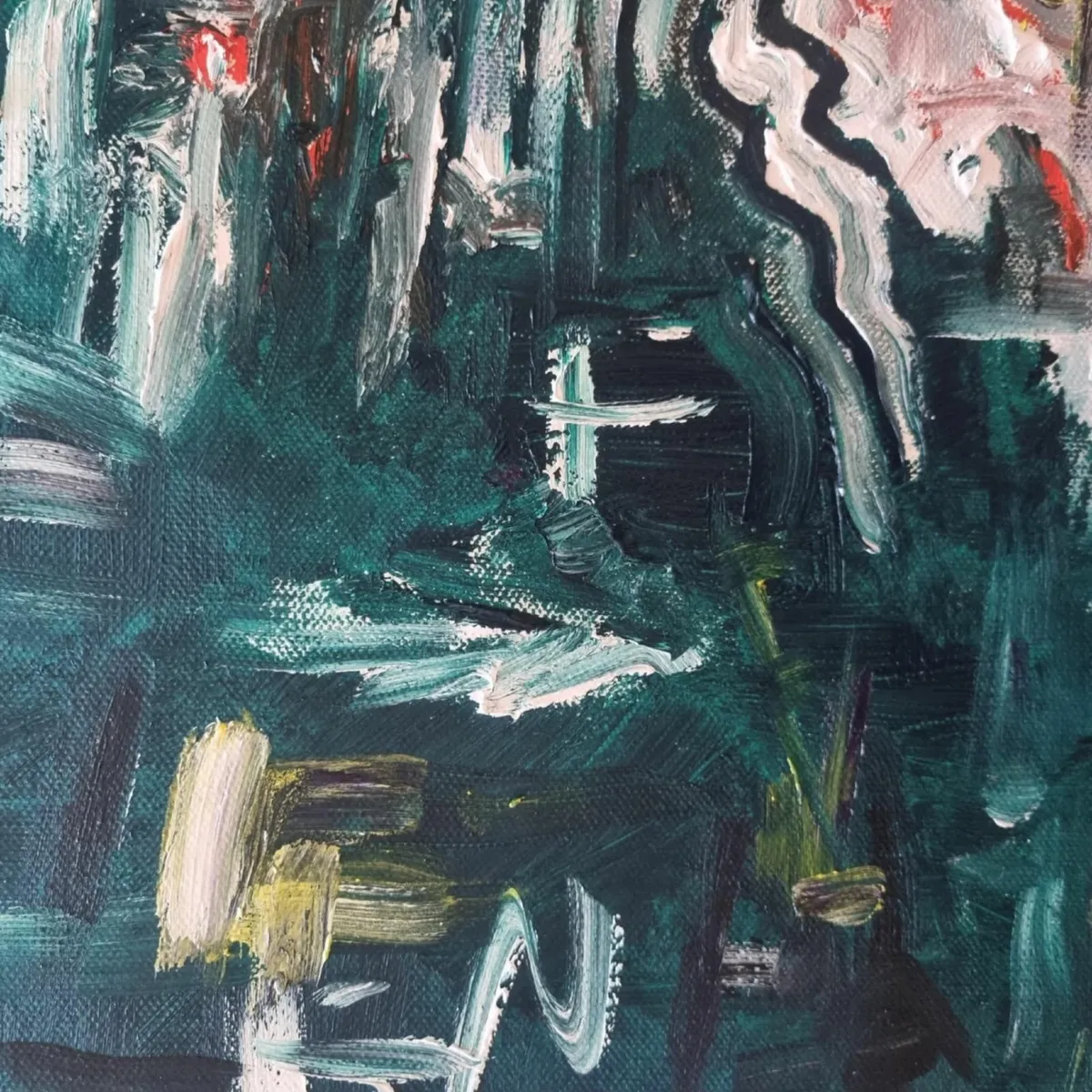 Original Oil Painting Canvas Signed Abstract Art - Image 2