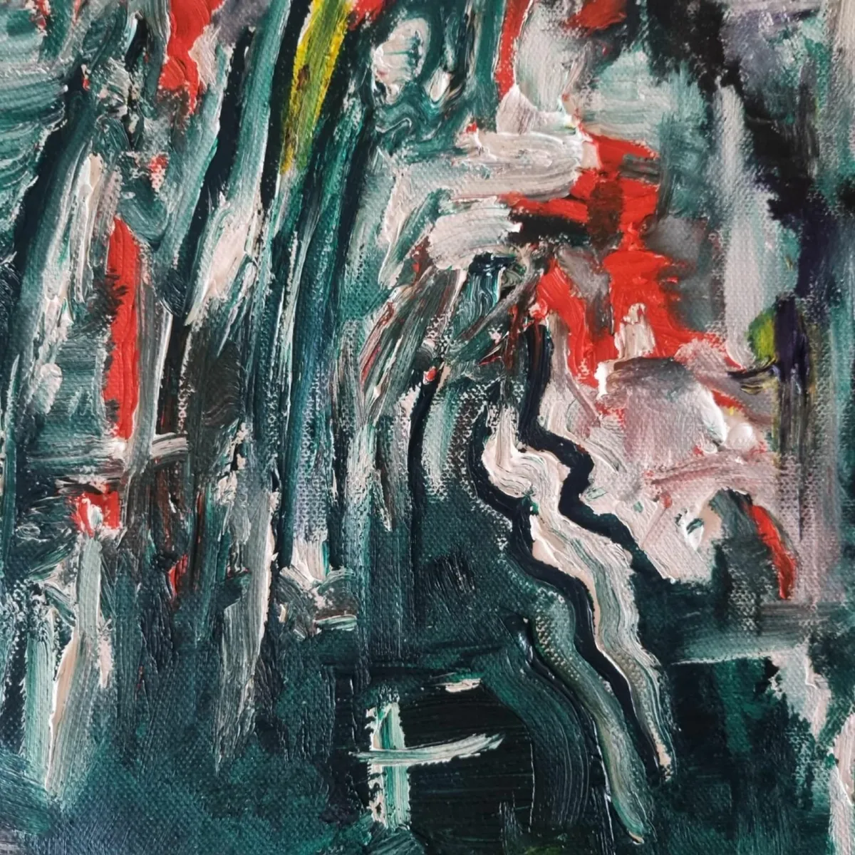 Original Oil Painting Canvas Signed Abstract Art - Image 1