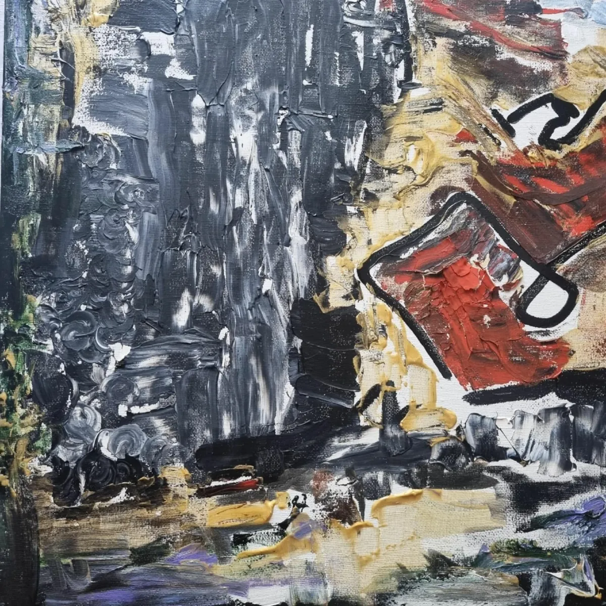 Original Oil Painting Canvas Signed Abstract Art - Image 2