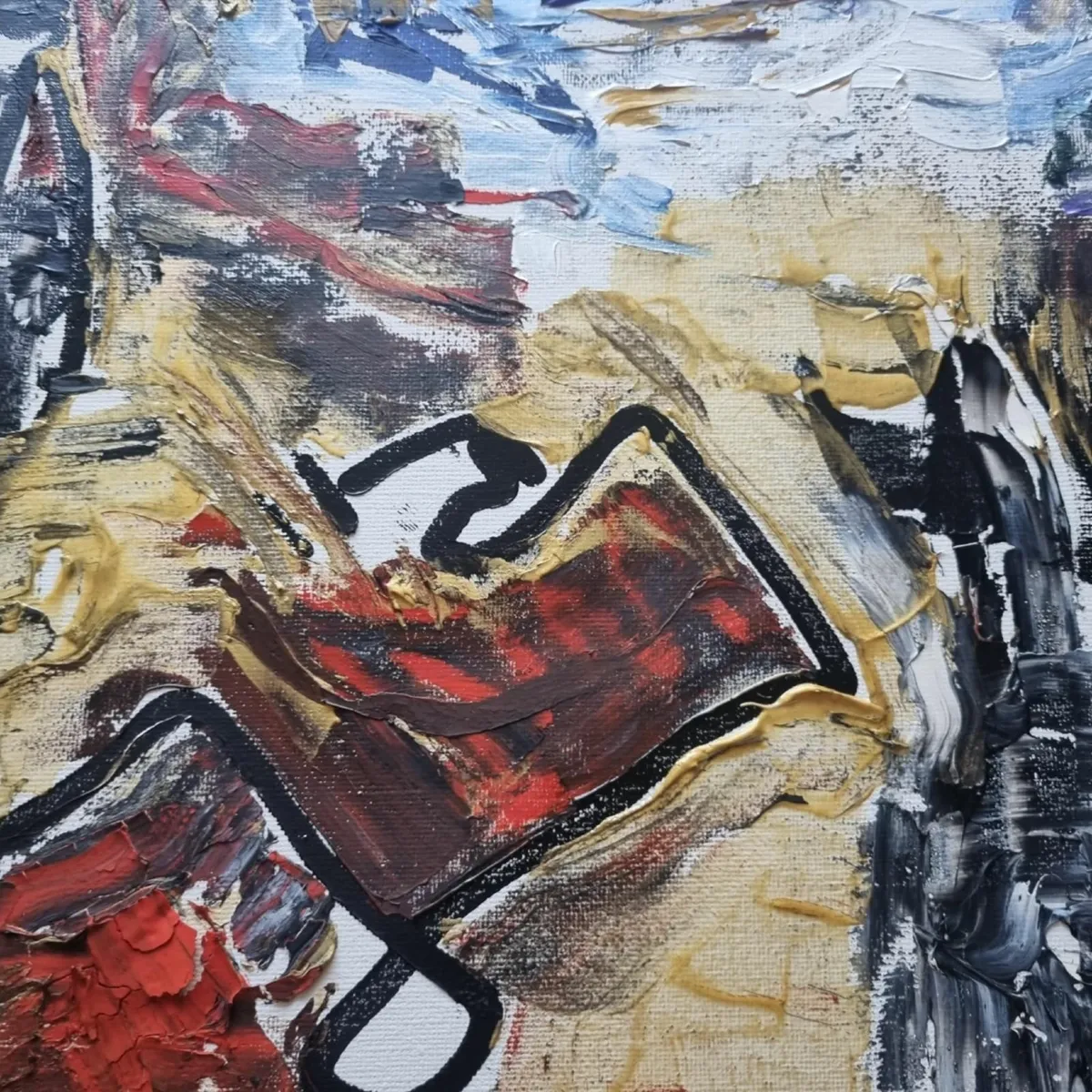 Original Oil Painting Canvas Signed Abstract Art - Image 3