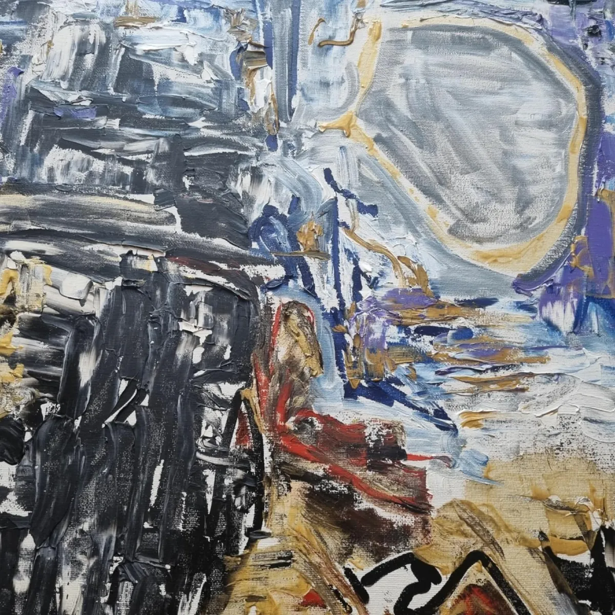 Original Oil Painting Canvas Signed Abstract Art - Image 4