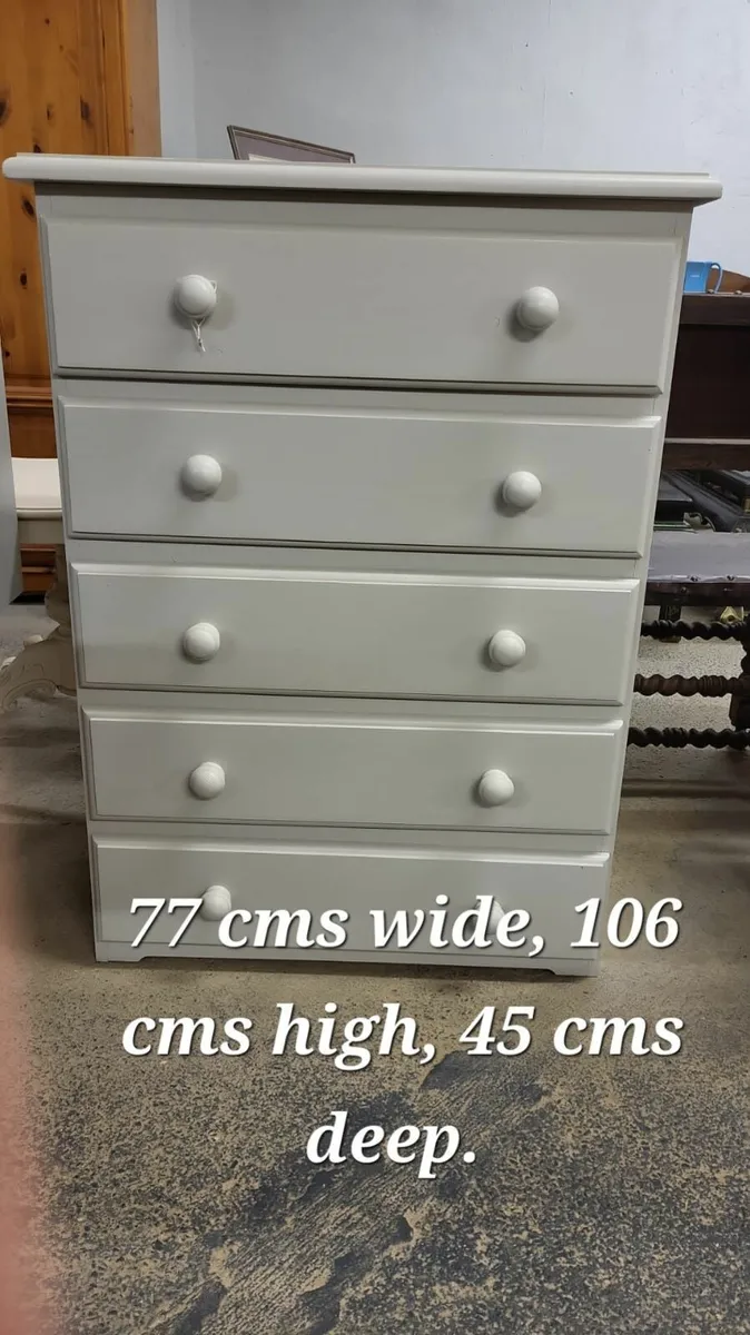 Vintage pine chest of drawers, grey - Image 3