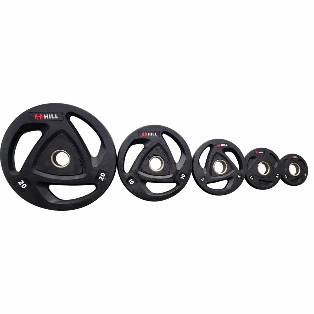 Tri Grip Rubber Coated Olympic Weight Plates, Gym - Image 1