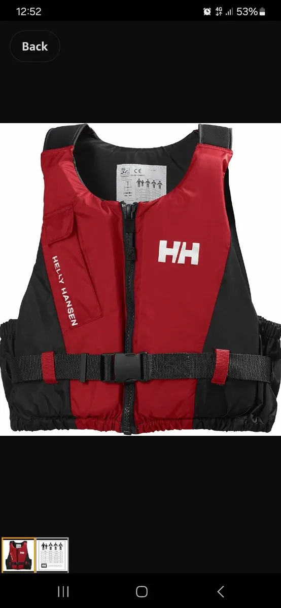 Helly Hansen Life Jacket, Water Sport S/M