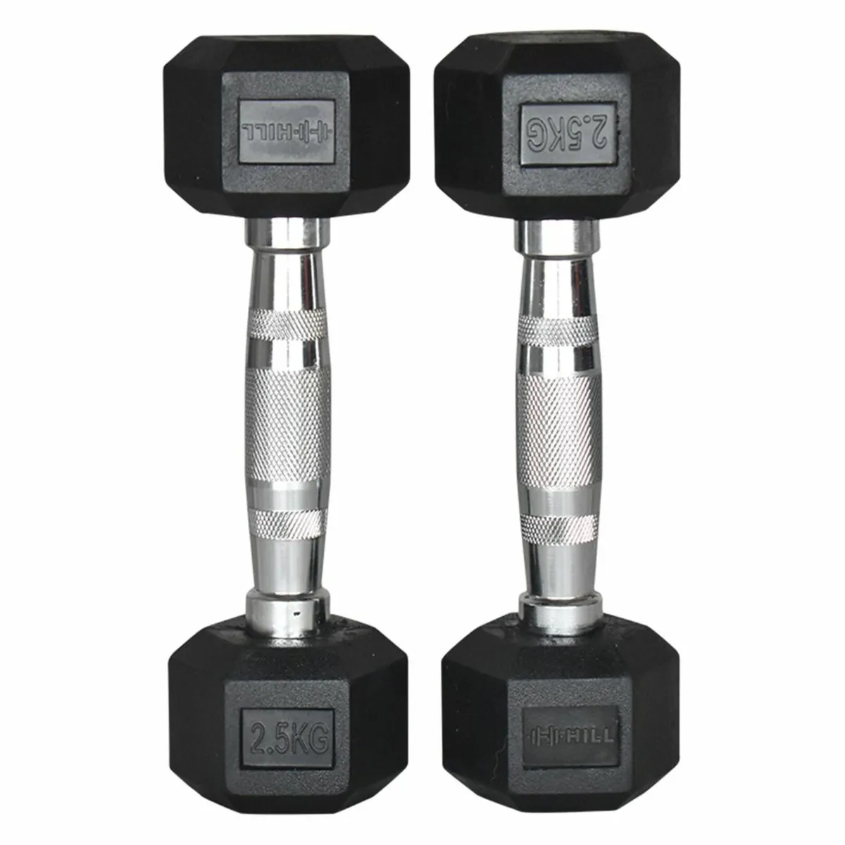 Rubber Hex Dumbbell Set 2.5kg - 25kg - Weights Gym - Image 3