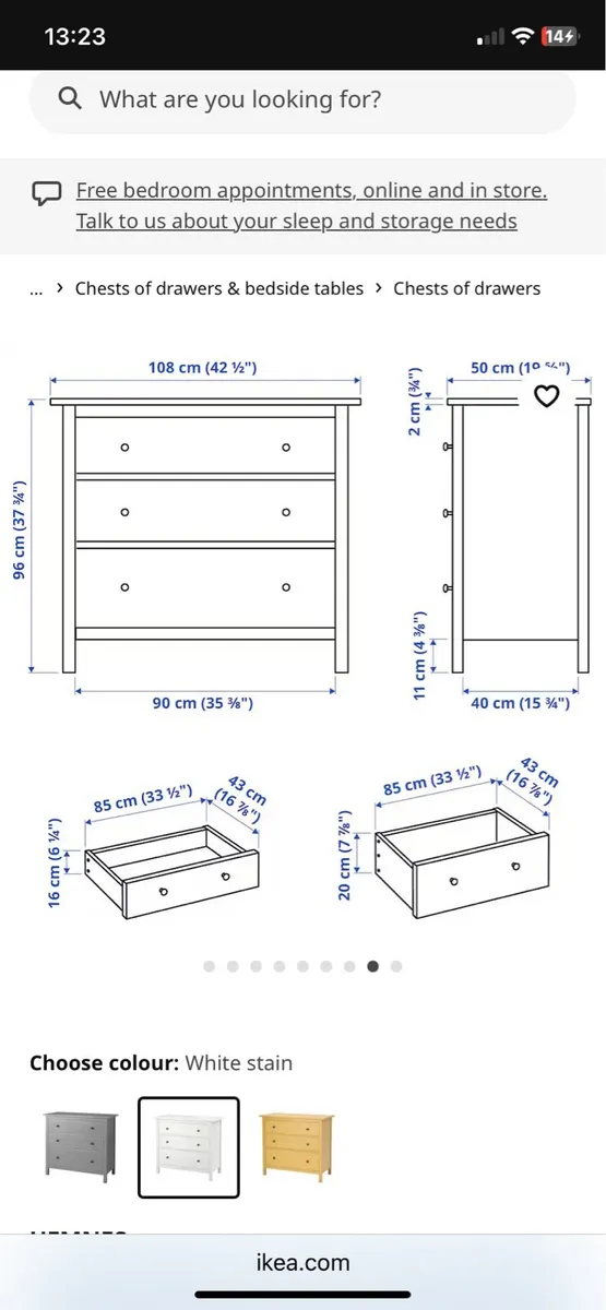 White IKEA chest of drawers - Image 3
