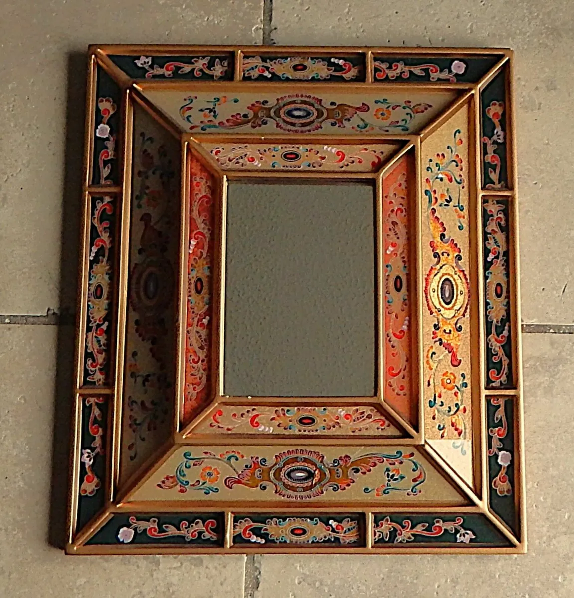 Small Turkish Wall Hanging Mirror in Ornate Frame - Image 1