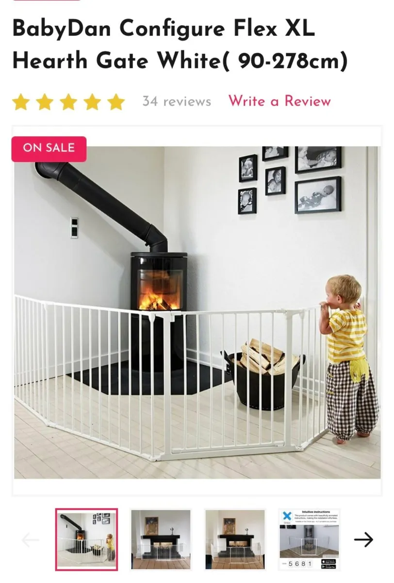 BabyDan Configure Flex XL Hearth Gate White - Image 1