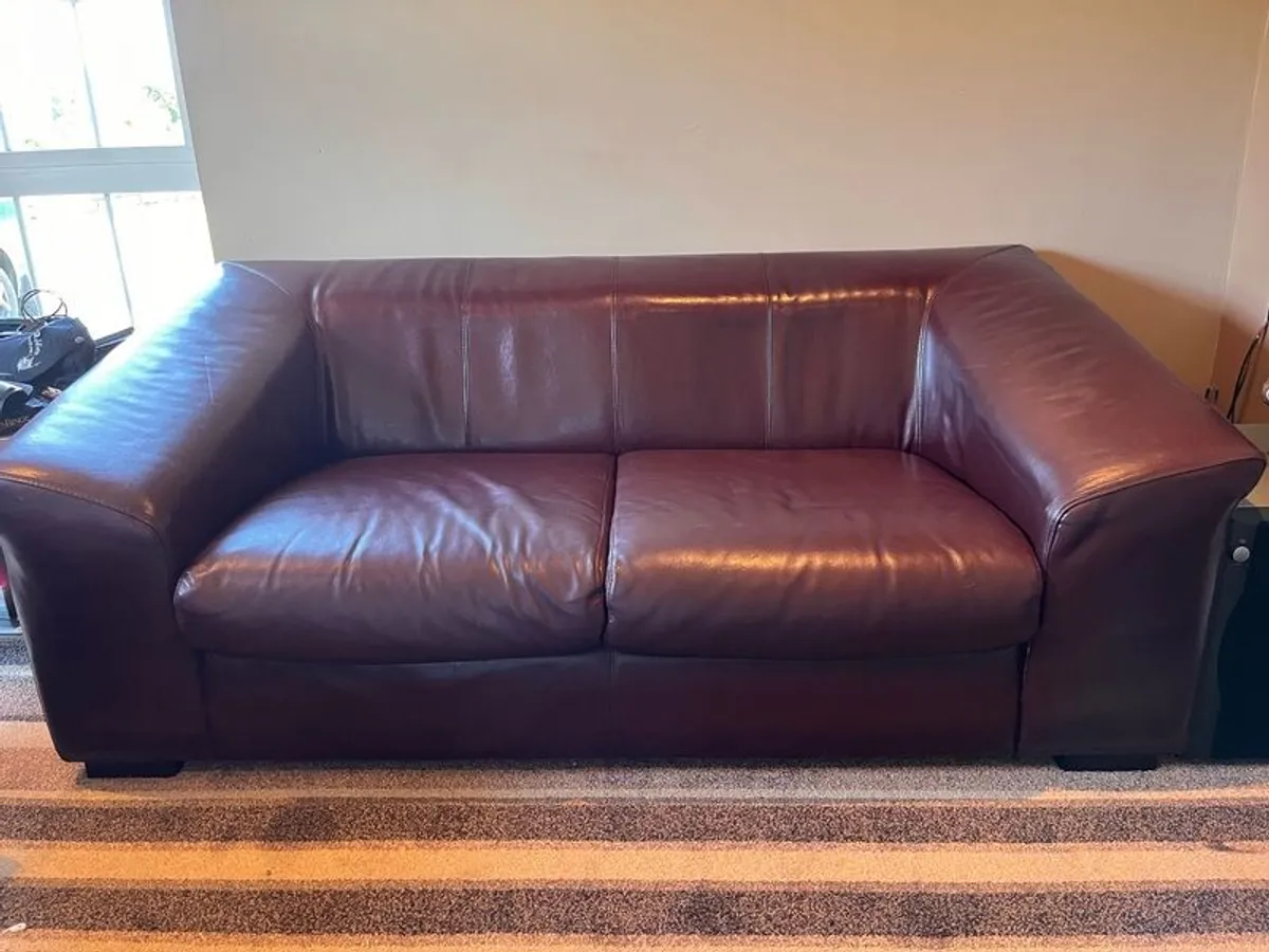 Genuine Leather 2 Seat Sofa - Image 1