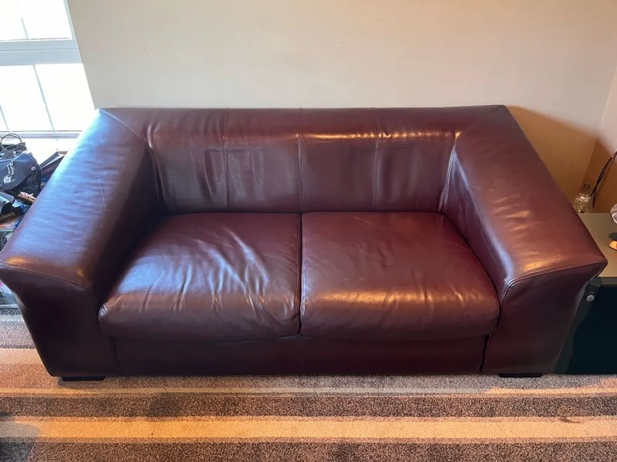 Genuine Leather 2 Seat Sofa - Image 2