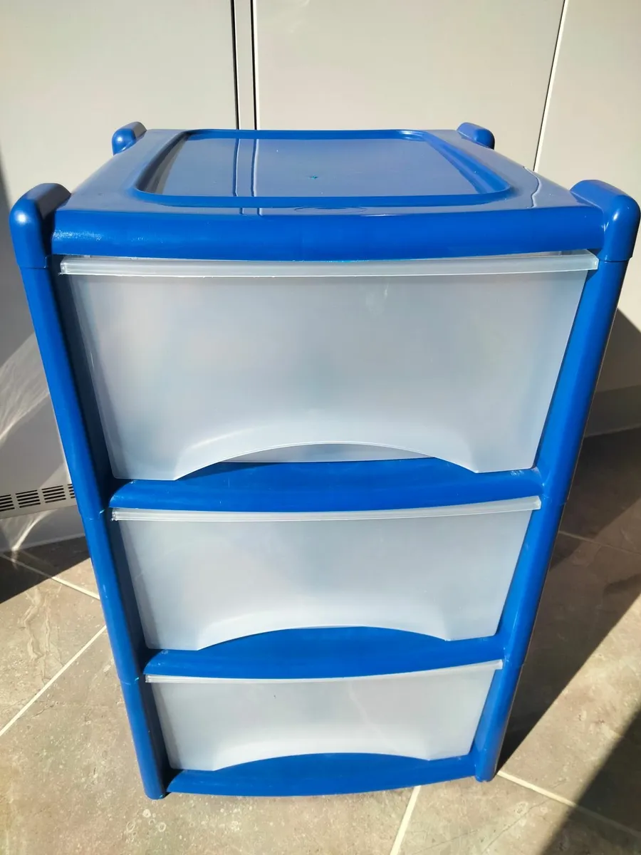 Plastic 3 Drawer Storage Cabinet - Image 1