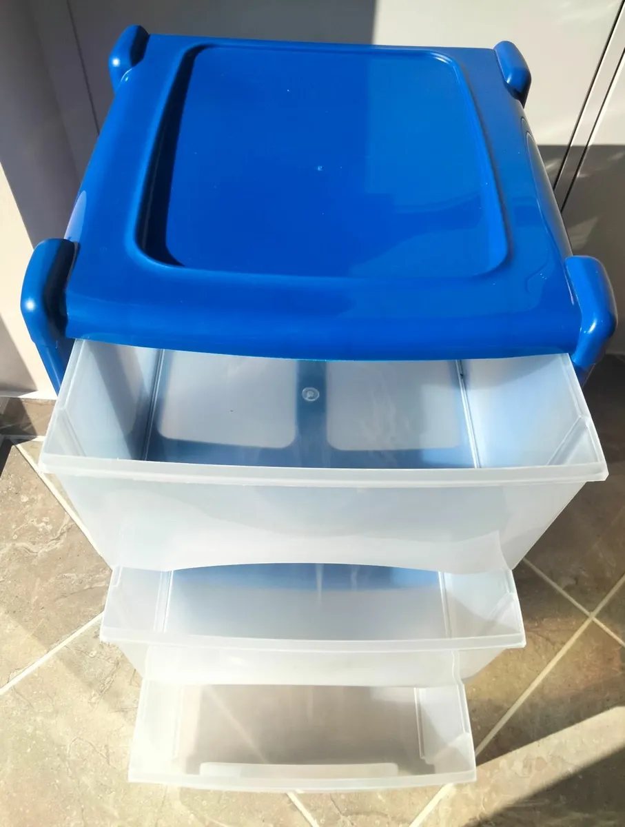Plastic 3 Drawer Storage Cabinet - Image 2