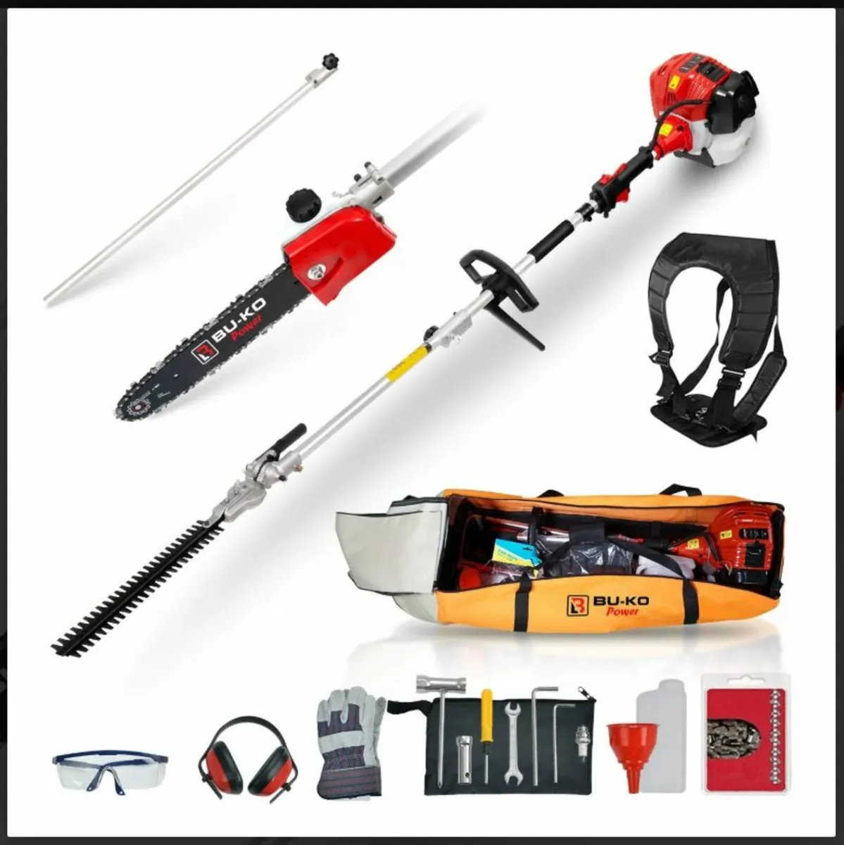 BU-KO 52cc Long Reach Petrol Hedge Trimmer & Prune