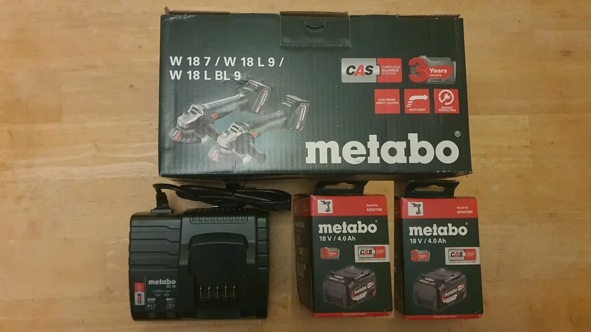 18V Cordless Metabo Angle Grinder Kit - Image 1