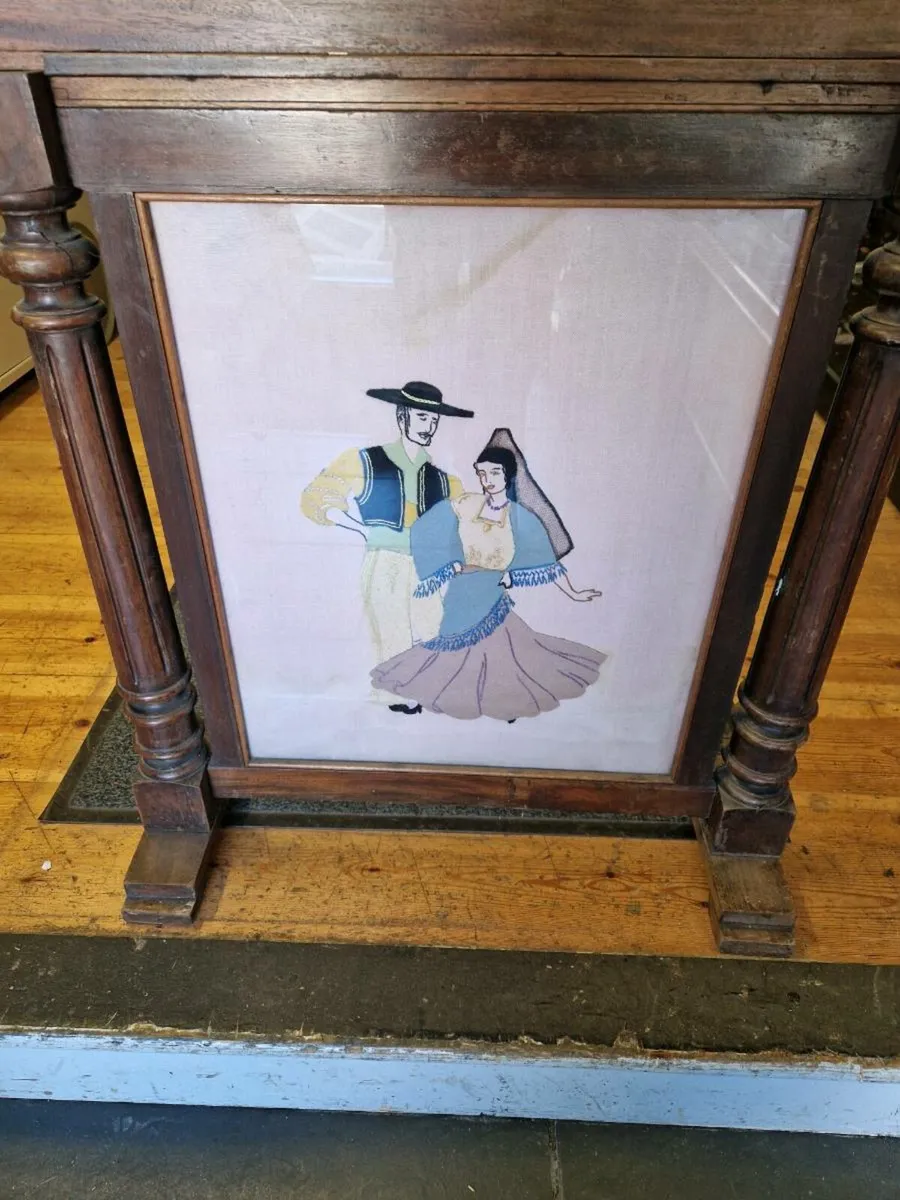 Vintage Antique Fire Screen - Image 2