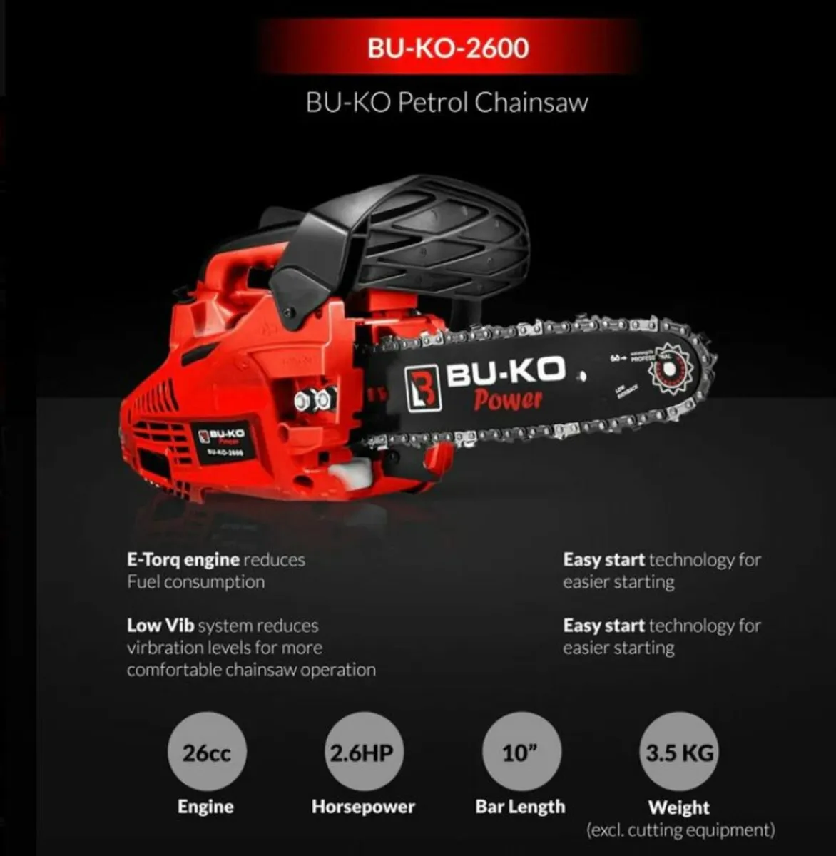 BU-KO 26 CC 10″ Lightweight – Top Handled Petrol C