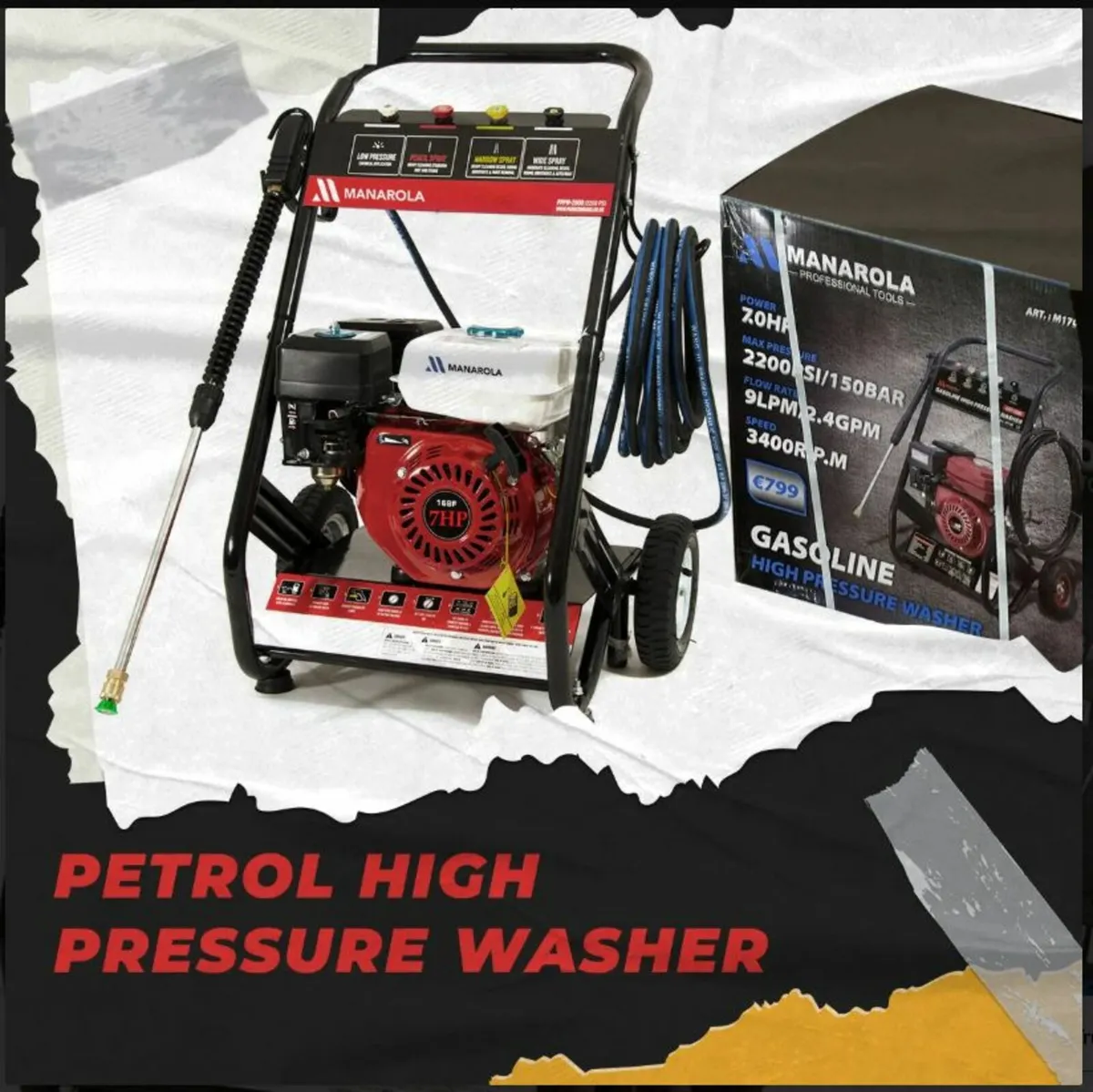 Brand new Manarola 7hp Petrol Pressure – Power Jet