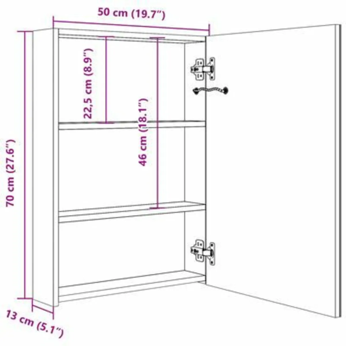 [Free P&P] New LED Bathroom Mirror Cabinet - Image 4