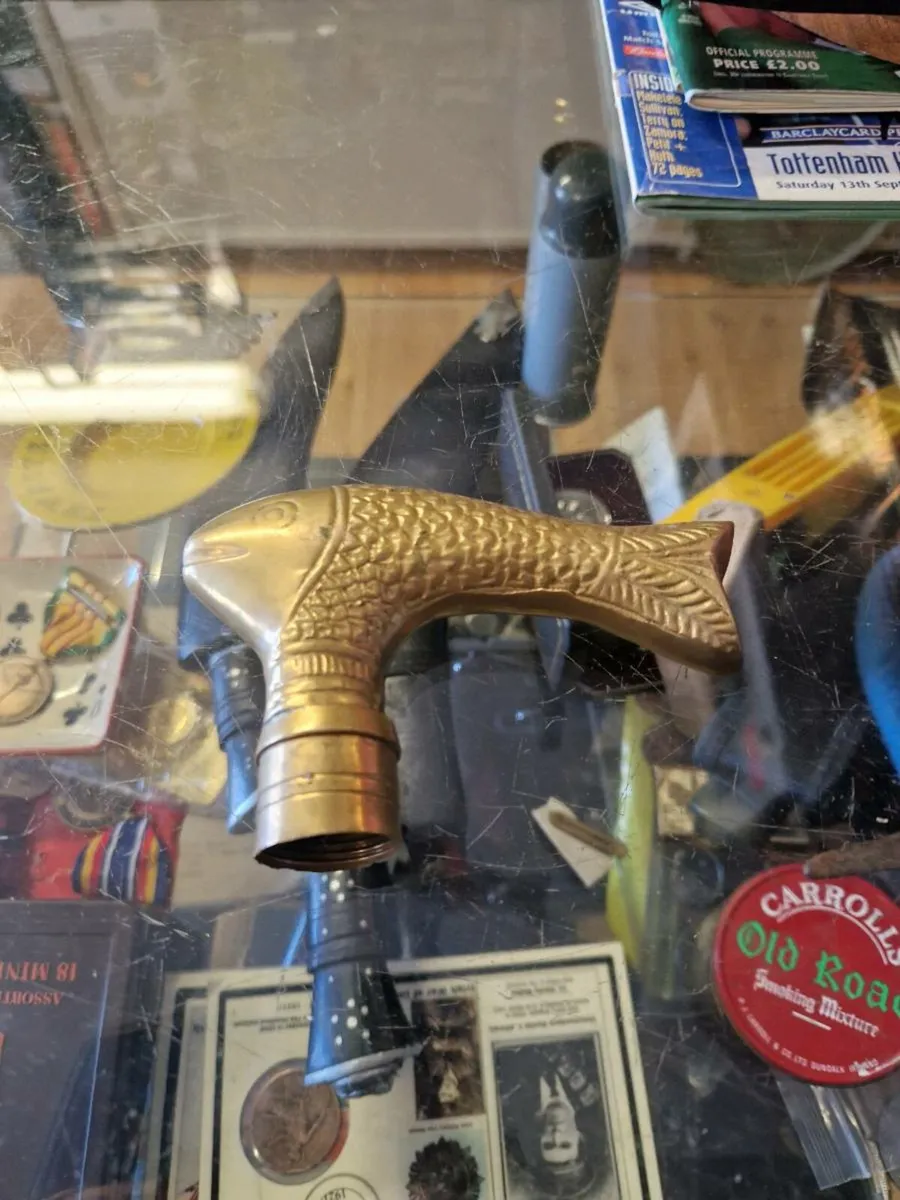 Vintage Brass Fish Head for Walking Stick - Image 2