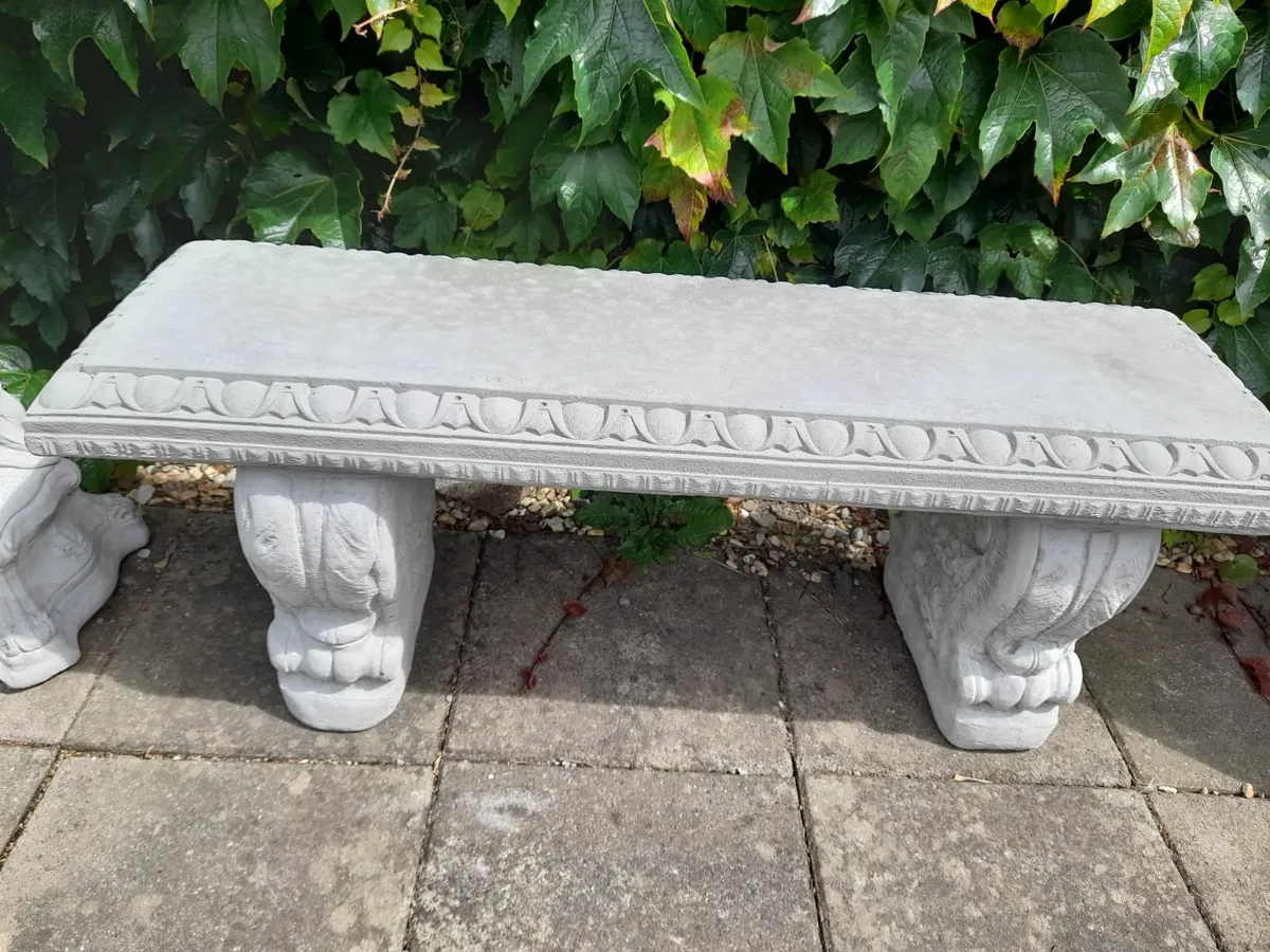 Matching Garden Bench and Bird Bath - 85 Each - Image 2