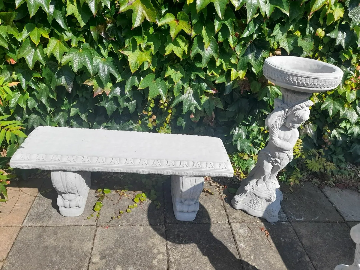 Matching Garden Bench and Bird Bath - 85 Each - Image 4