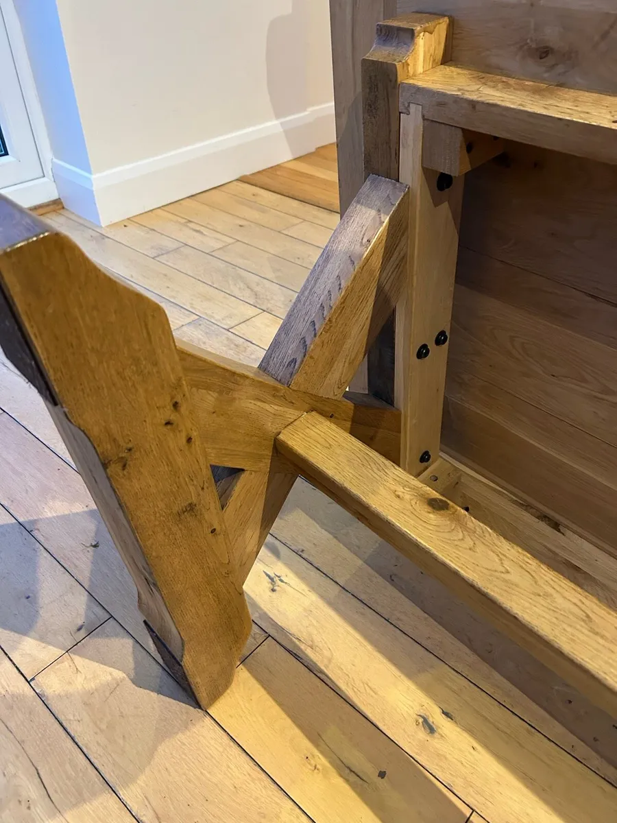 Large Solid Oak Coffee Table - Image 4