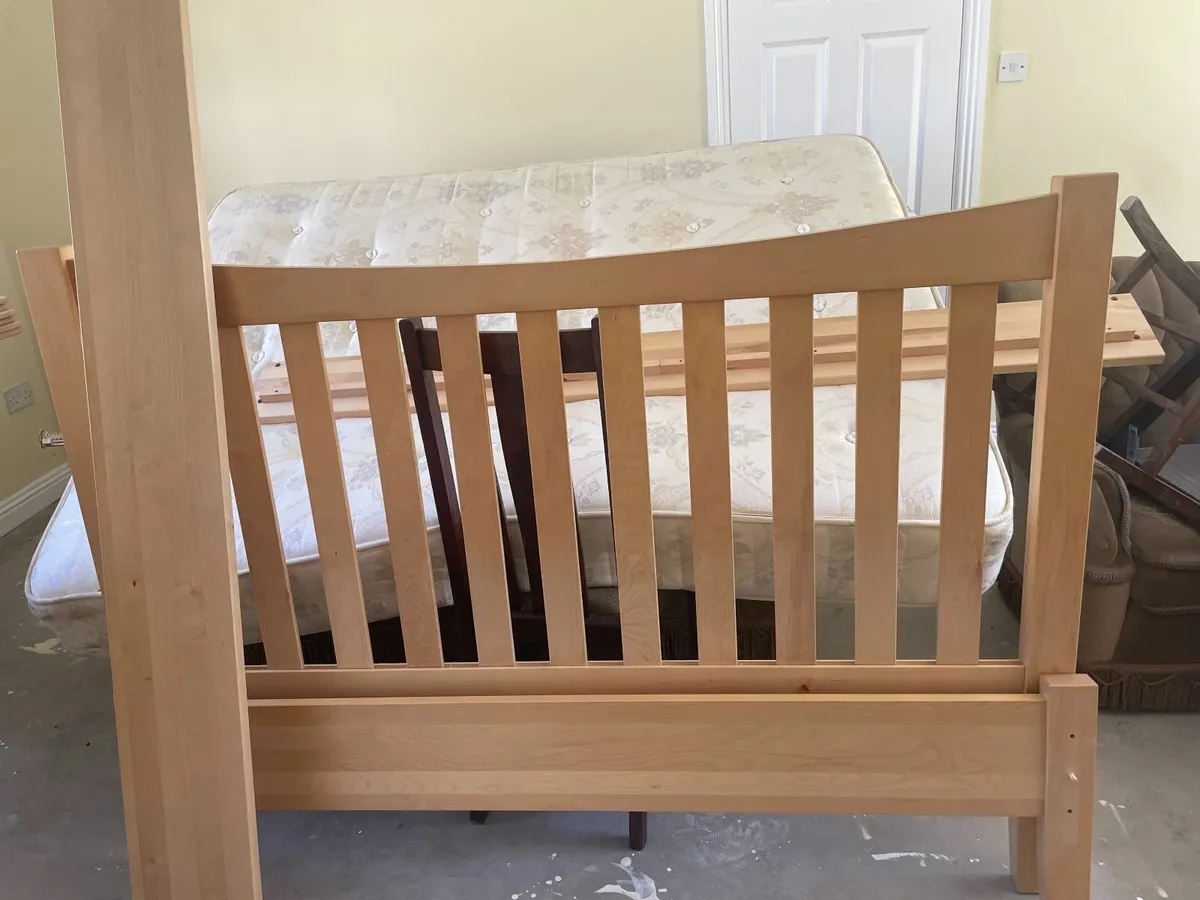 King Size Oak Bed with Mattress