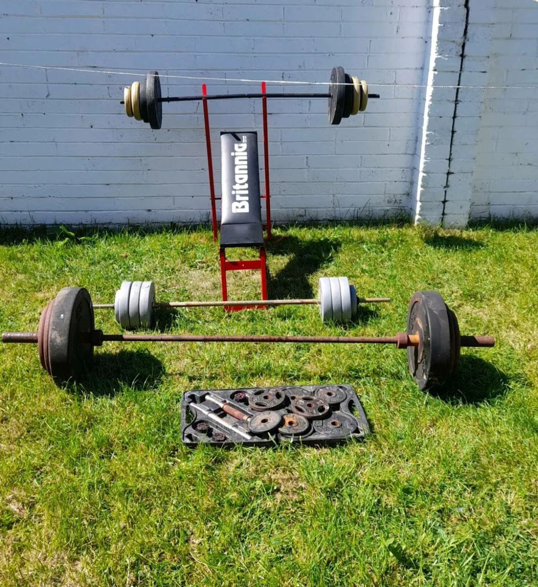 Weights & bench altogether for sale - Image 1