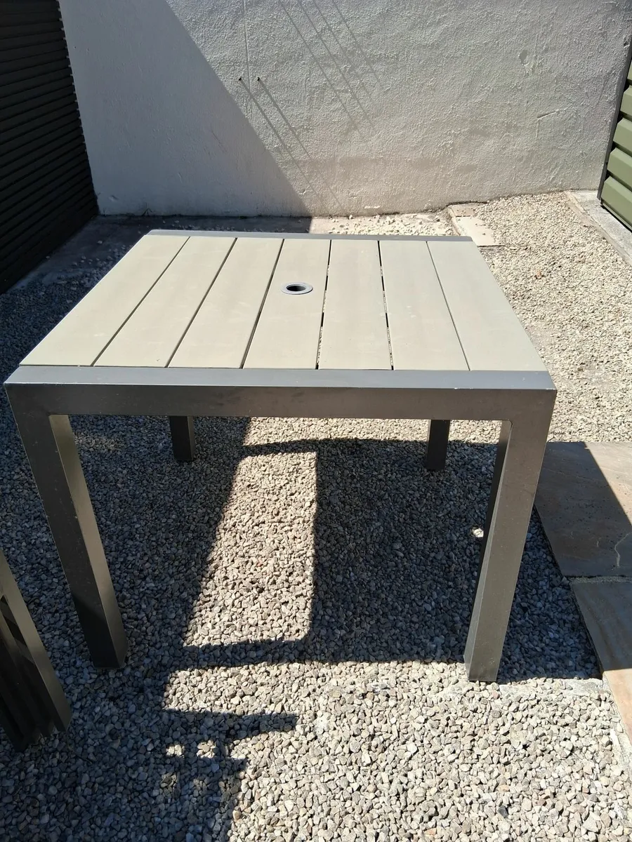 Garden set 4 chairs, table and umbrella Grey in co - Image 2