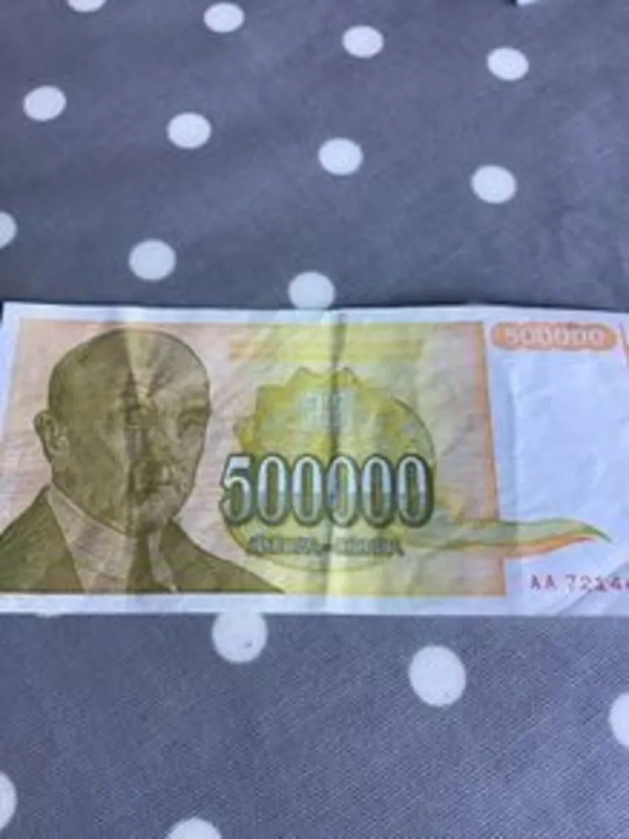 Very Rare Yugoslavia Banknote- 500000 Dinara
