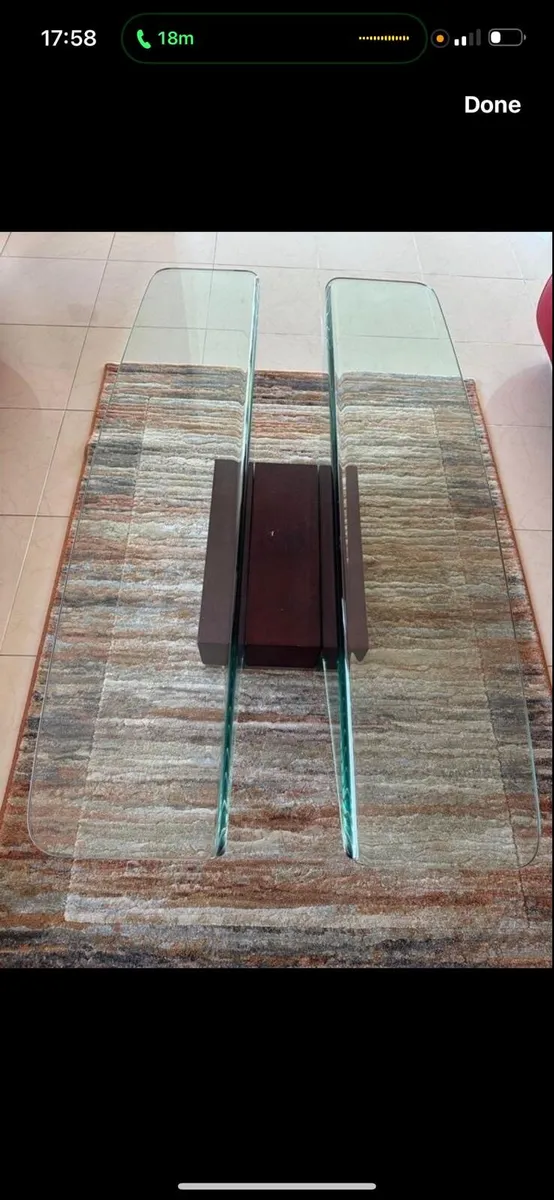 Glass coffee table