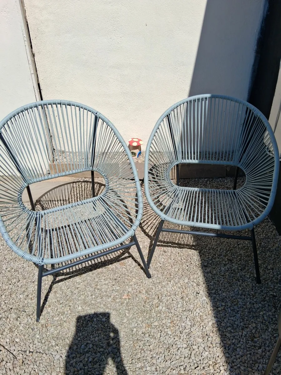 Garden acapulco chairs by 2 grey in colour - Image 3