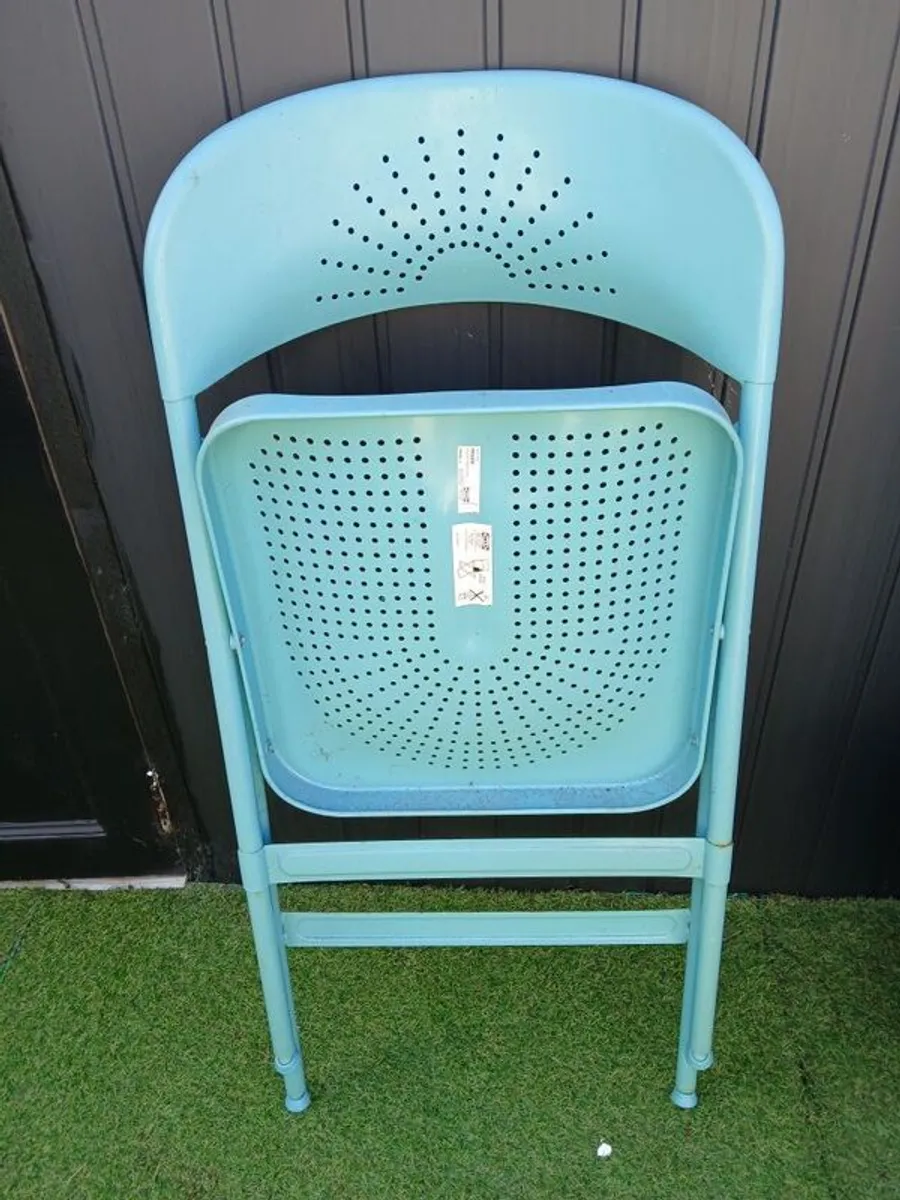 Four Metal folding Chairs - Image 3