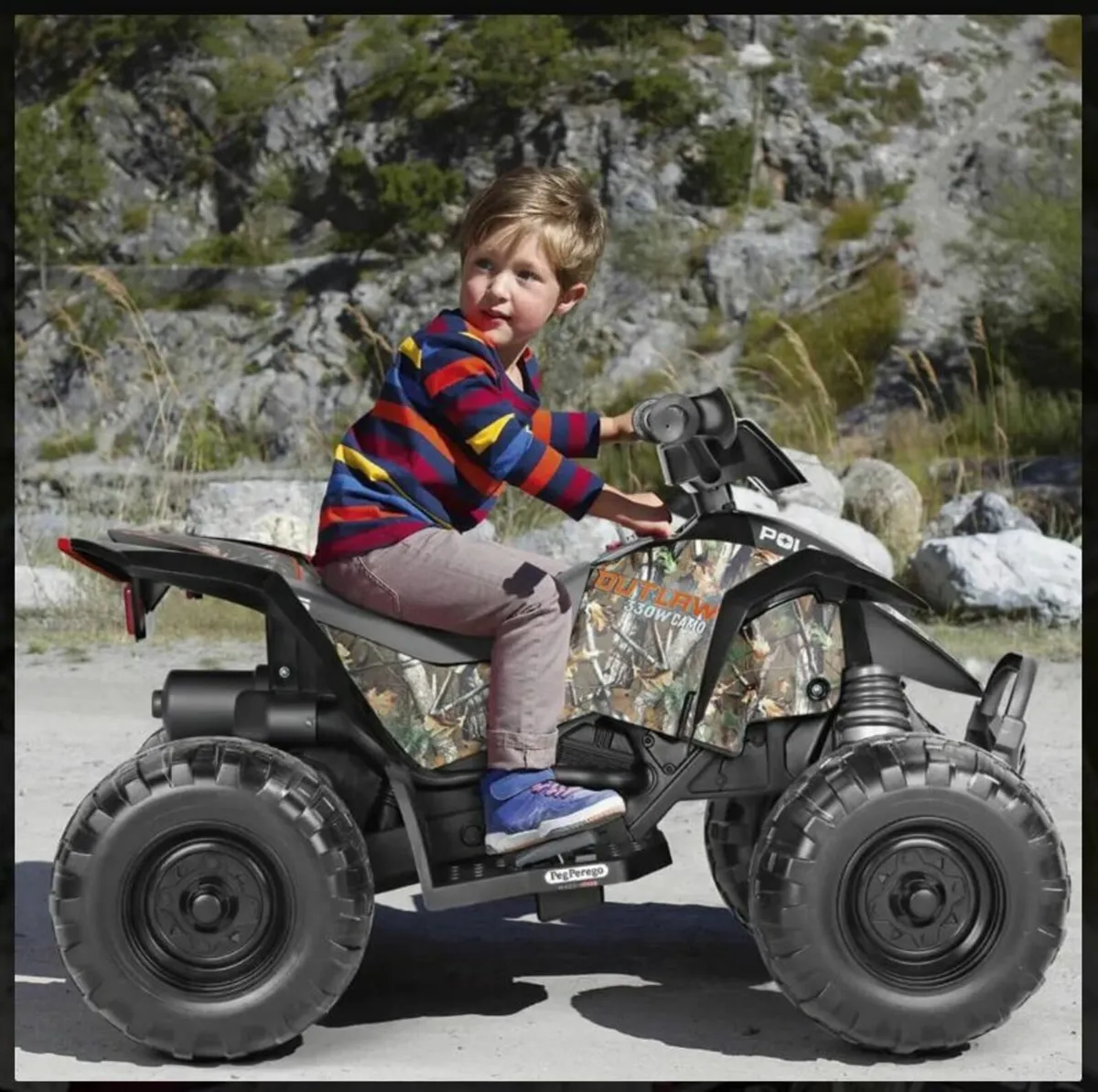 Peg Perego Polaris Outlaw 330W Camo 12V Ride On Qu