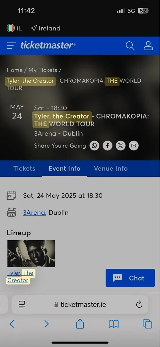 Tyler the creator concert ticket